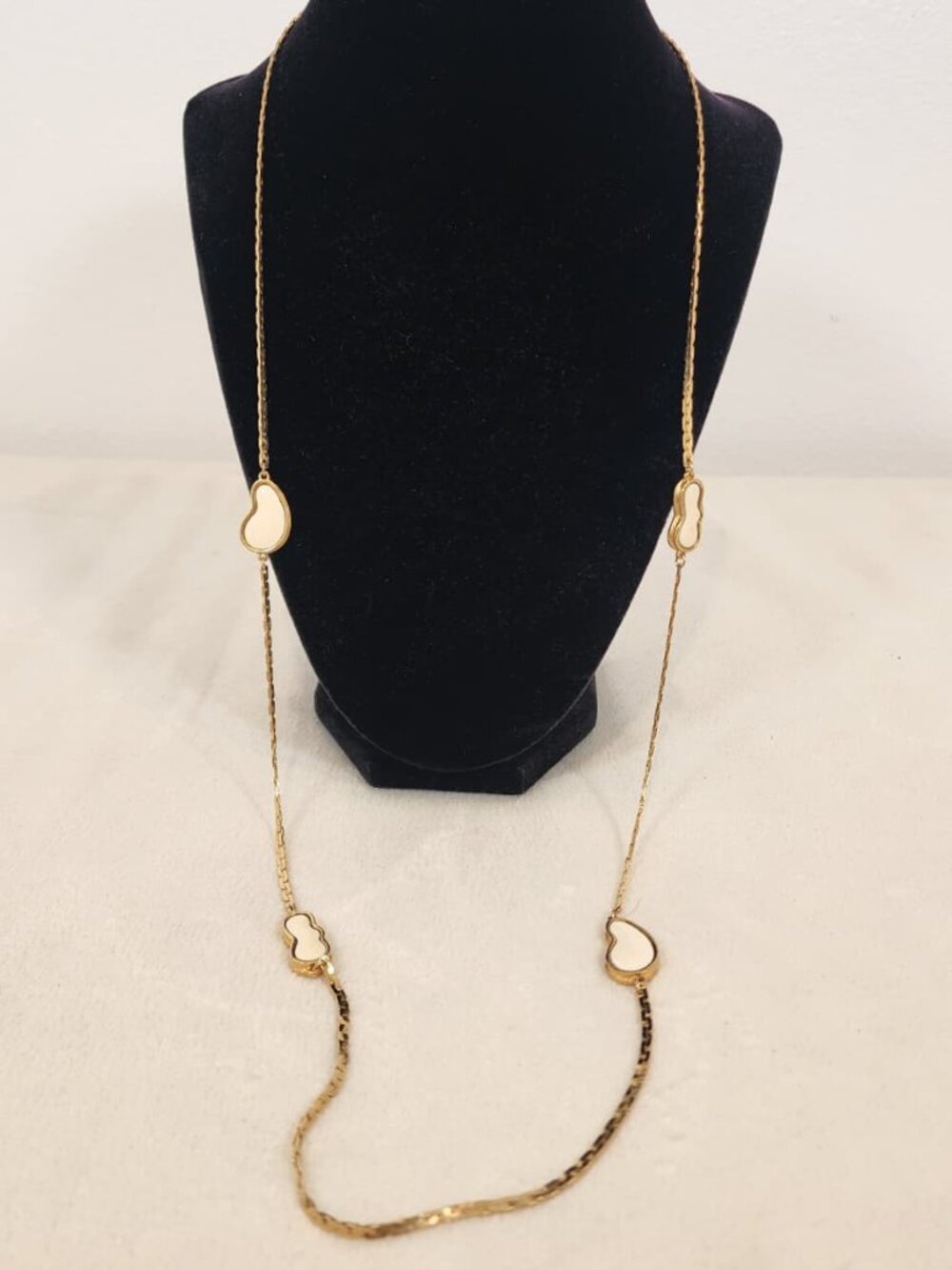 Givenchy Vintage Long Gold-tone Bean Necklace